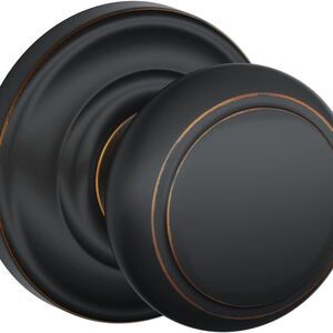 Schlage F10 AND 716 ADD Andover Door Knob with Addison Trim,  Aged Bronze